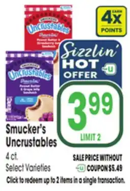 Jewel-Osco Smucker's Uncrustables offer