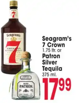Jewel-Osco Seagram's 7 Crown 1.75 ltr. or Patron Silver Tequila 375 ml offer
