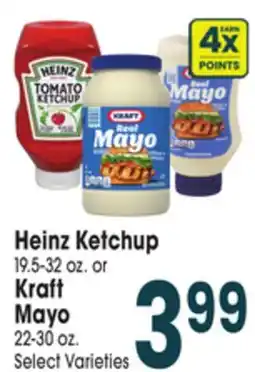 Jewel-Osco Heinz Ketchup 19.5-32 oz. or Kraft Mayo 22-30 oz offer