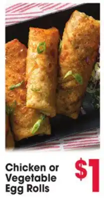 Jewel-Osco Chicken or Vegetable Egg Rolls offer