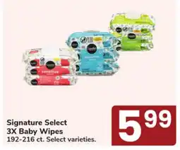 Jewel-Osco Signature Select 3X Baby Wipes offer