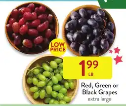 Fresh Thyme Red, Green or Black Grapes offer