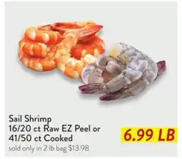 Fresh Thyme Sail Shrimp 16/20 ct Raw EZ Peel or 41/50 ct Cooked offer