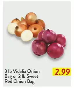 Fresh Thyme 3 Vidalia Onion Bag or 2 lb Sweet Red Onion Bag offer