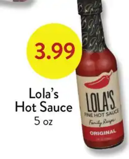 Fresh Thyme Lola's Hot Sauce offer