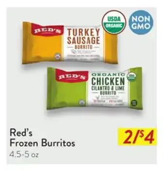 Fresh Thyme Red's Frozen Burritos offer