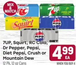 Tony’s Fresh Market 7UP, Squirt, RC Cola, Dr Pepper, Pepsi, Diet Pepsi, Crush or Mountain Dew offer
