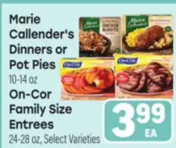 Tony’s Fresh Market Marie Callender's Dinners or Pot Pies or On-Cor Family Size Entrees offer