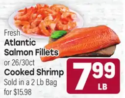 Tony’s Fresh Market Atlantic Salmon Fillets or Cooked Shrimp offer