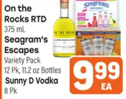 Tony’s Fresh Market On the Rocks RTD, Seagram's Escapes or Sunny D Vodka offer
