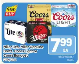 Tony’s Fresh Market Miller Lite, Miller Genuine Draft, Coors Light or Coors Banquet offer