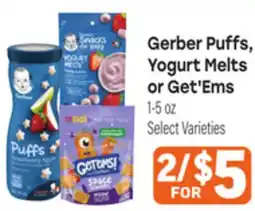 Tony’s Fresh Market Gerber Puffs, Yogurt Melts or Get'Em offer