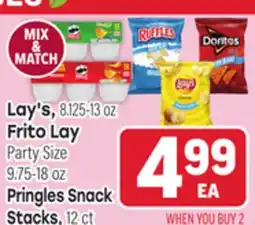 Tony’s Fresh Market Lay's, Frito Lay Party or Pringles Snack Stacks offer