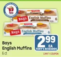 Tony’s Fresh Market Bays English Muffins offer