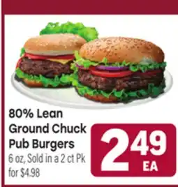 Tony’s Fresh Market 80% Lean Ground Chuck Pub Burgers offer