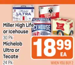 Tony’s Fresh Market Miller High Life or Icehouse or Michelob Ultra or Tecate offer