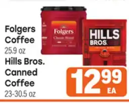 Tony’s Fresh Market Folgers Coffee or Hills Bros. Canned Coffee offer