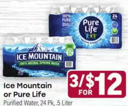 Tony’s Fresh Market Ice Mountain or Pure Life Purified Water offer