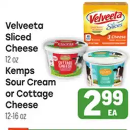 Tony’s Fresh Market Velveeta Sliced Cheese 12 oz or Kemps Sour Cream or Cottage Cheese 12-16 oz offer