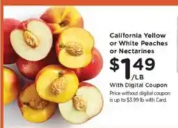 Kroger California Yellow or White Peaches or Nectarines offer