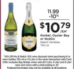 Kroger Korbel, Oyster Bay or Nobilo offer