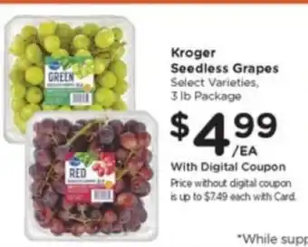 Kroger Kroger Seedless Grapes offer