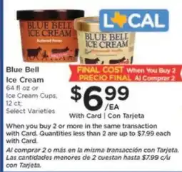 Kroger Blue Bell Ice Cream offer