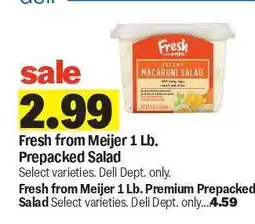 Meijer Fresh from Meijer 1 Lb. Prepacked Salad offer