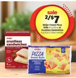 Meijer Meijer Frozen Pizza Rolls or Crustless Sandwiches offer