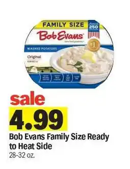Meijer Bob Evans Family Size Ready to Heat Side offer