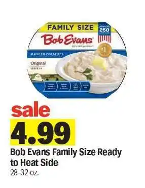 Meijer Bob Evans Family Size Ready to Heat Side offer