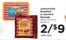 Kroger Johnsonville Breakfast or Smoked Sausage offer