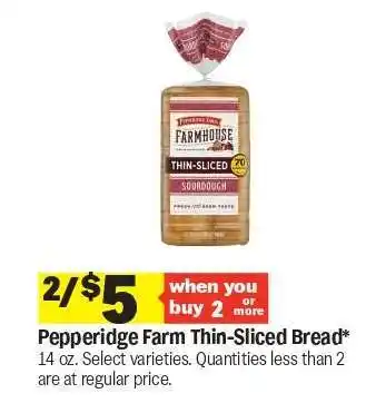 Meijer Pepperidge Farm Thin-Sliced Bread offer