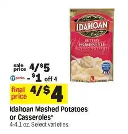 Meijer Idahoan Mashed Potatoes or Casseroles offer