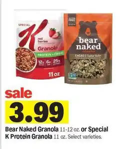 Meijer Bear Naked Granola or Special K Protein Granola offer