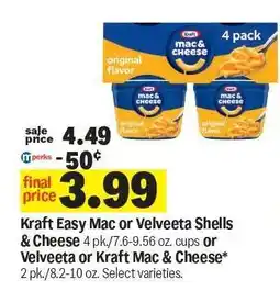 Meijer Kraft Easy Mac or Velveeta Shells & Cheese offer