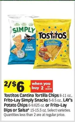 Meijer TOSTITOS CANTINA TORTILLA CHIPS offer