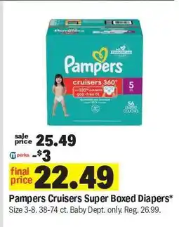 Meijer Pampers Cruisers Super Boxed Diapers offer