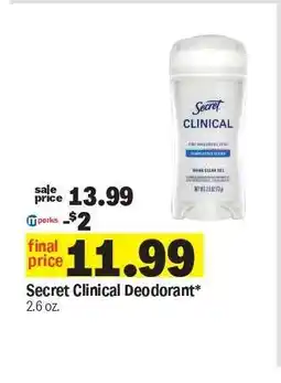 Meijer Secret Clinical Deodorant offer