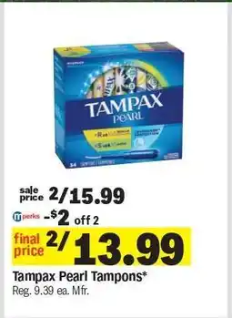 Meijer Tampax Pearl Tampons offer