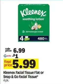 Meijer Kleenex Facial Tissue Flat or Snap & Go Facial Tissue offer