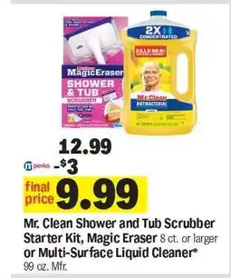 Meijer Mr. Clean Shower and Tub Scrubber Starter Kit, Magic Eraser or Multi-Surface Liquid Cleaner offer