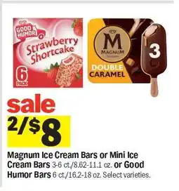 Meijer Magnum Ice Cream Bars or Mini Ice Cream Bars or Good Humor Bars offer