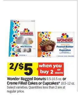 Meijer Wonder Bagged Donuts or Creme Filled Cakes or Cupcakes offer