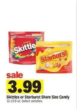 Meijer Skittles or Starburst Share Size Candy offer