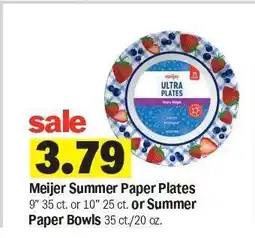 Meijer Meijer Summer Paper Plates or Summer Paper Bowls offer