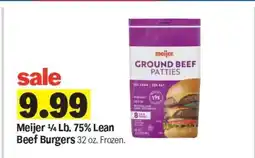 Meijer Meijer ¼ Lb. 75% Lean Beef Burgers offer