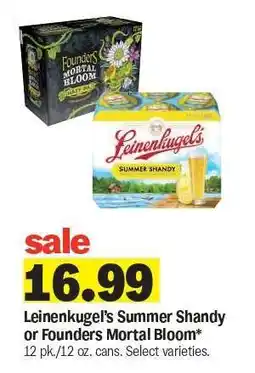 Meijer Leinenkugel’s Summer Shandy or Founders Mortal Bloom offer