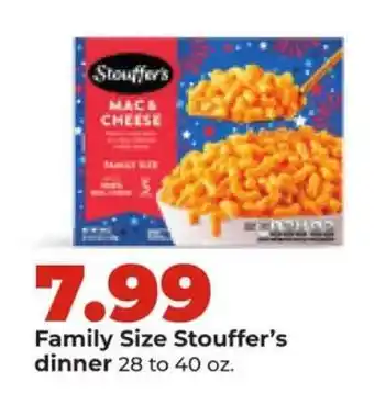 Hy-Vee Family Size Stouffer's dinner offer