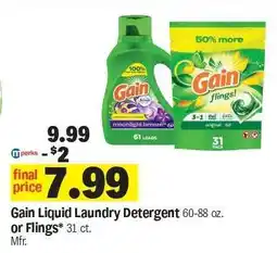 Meijer Gain Liquid Laundry Detergent Or Flings offer